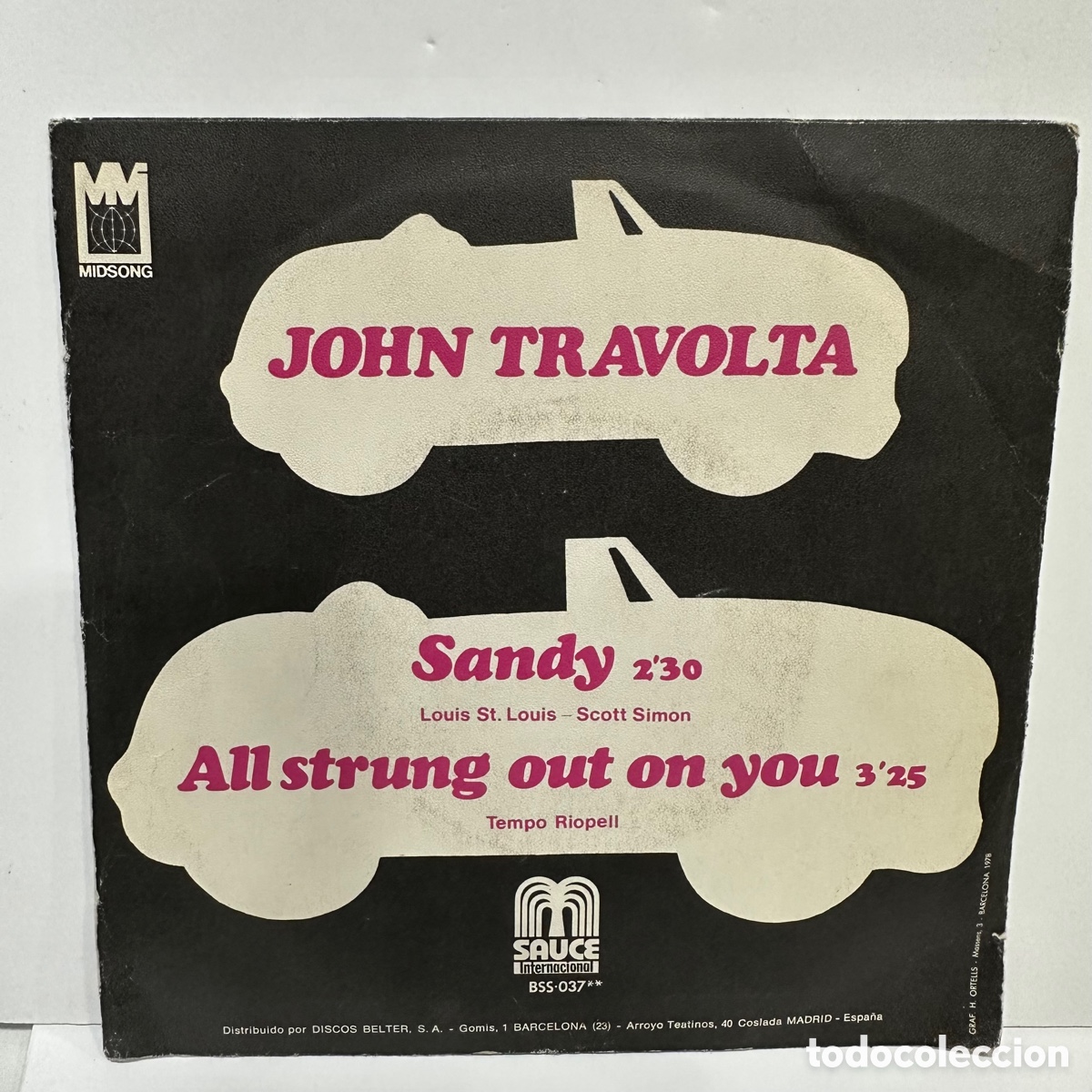 Discos de vinilo: John Travolta - Sandy (7&rdquo;) - Foto 2