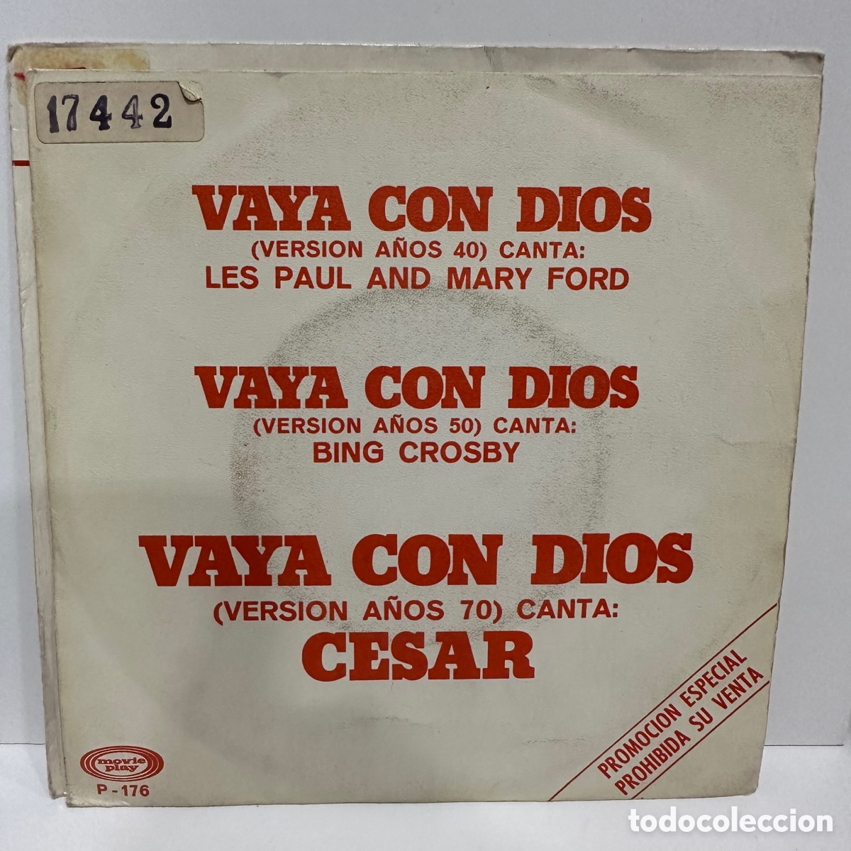 Discos de vinilo: Cesar - Vaya Con Dios (7&rdquo;, Promo) - Foto 1