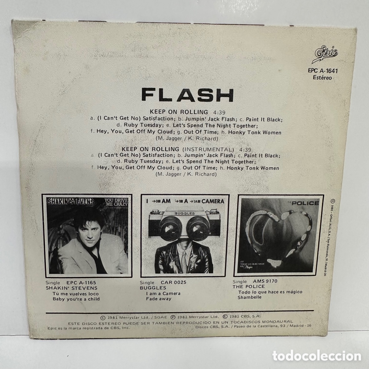 Discos de vinilo: Flash - Keep On Rolling (7&rdquo;, Single, Mixed) - Foto 2