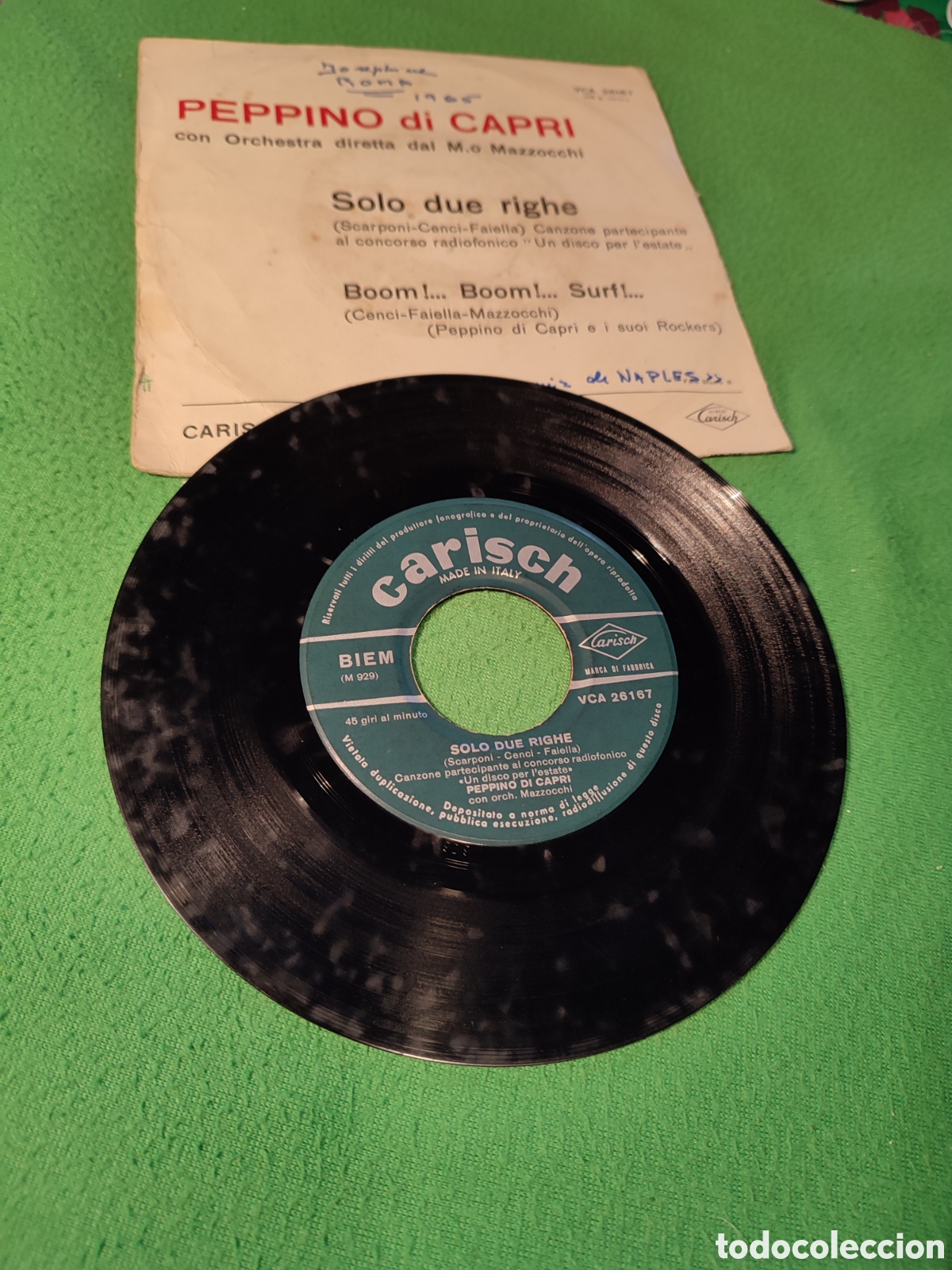 Discos de vinilo: Peppino di Capri- Solo due righe - Foto 2
