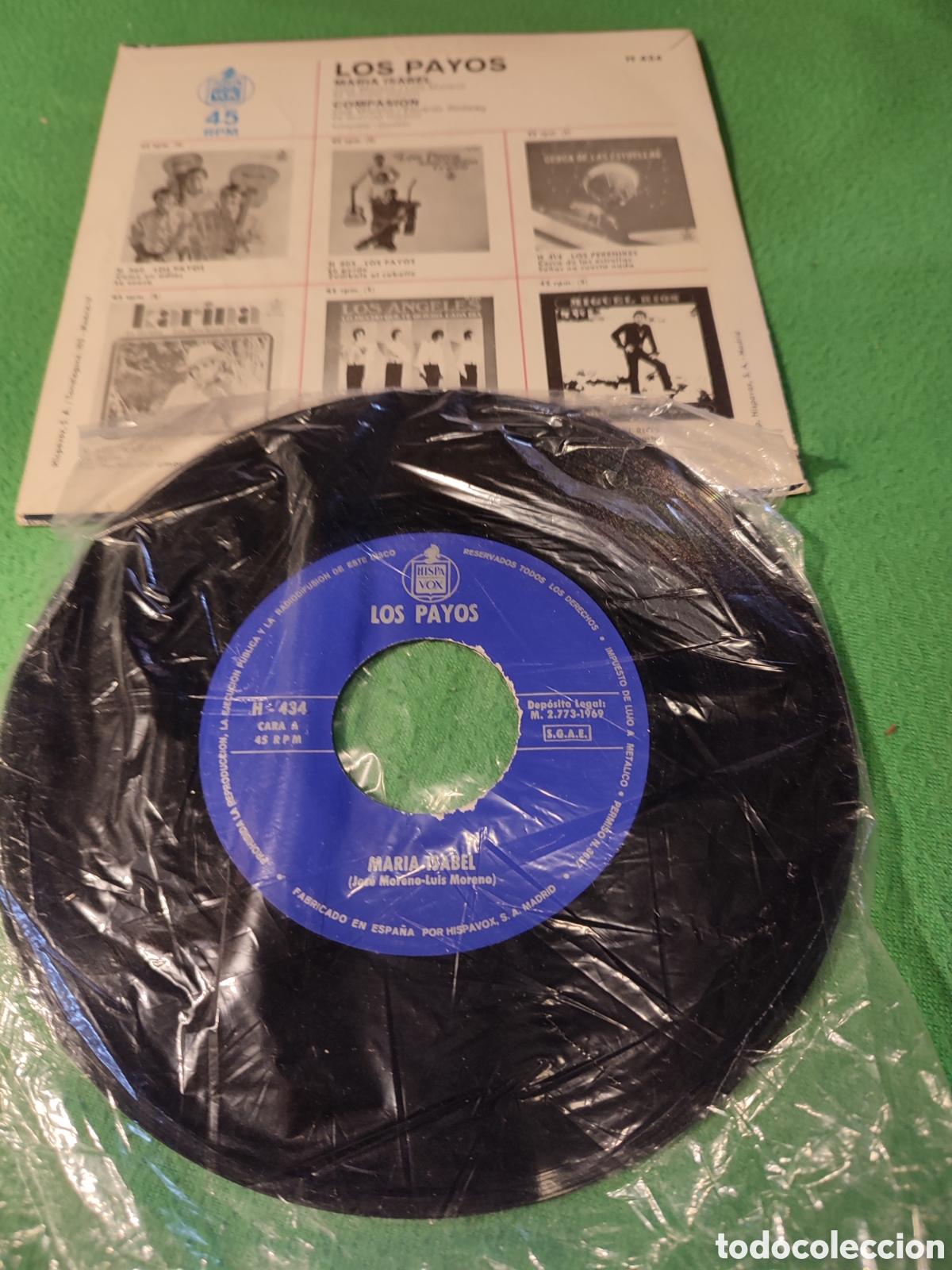 Discos de vinilo: Los Payos - Compasi&oacute;n Vinilo Single - Foto 2