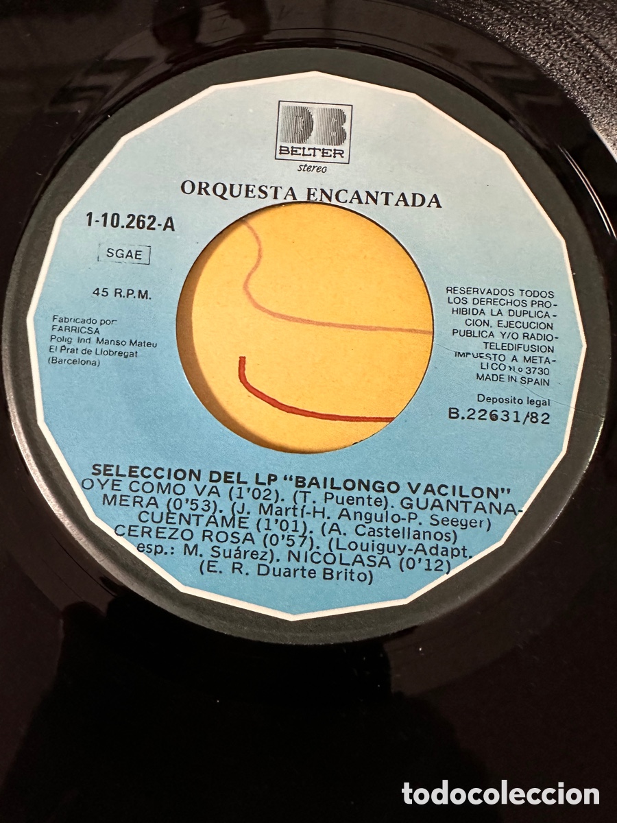Discos de vinilo: ORQUESTA ENCANTADA - BAILONGO VACIL&Oacute;N 1982 - Foto 3