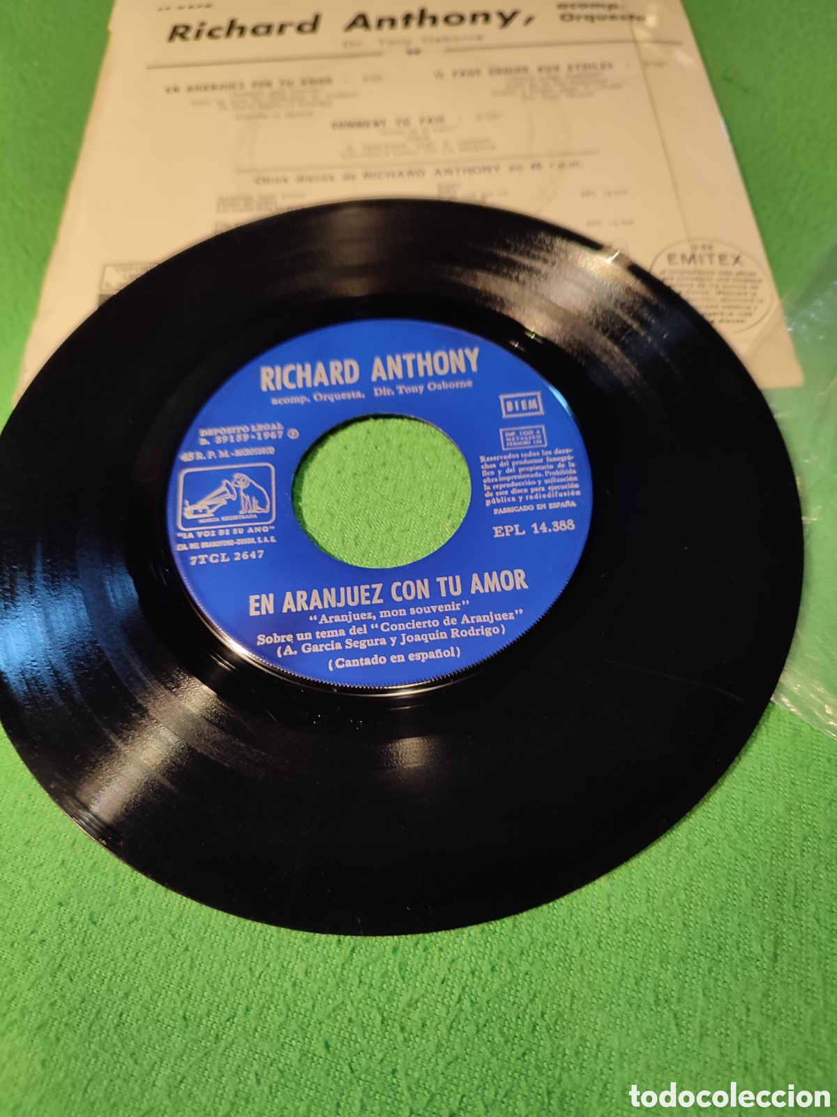 Discos de vinilo: Richard Anthony - Aranjuez con tu amor+2 - Foto 3