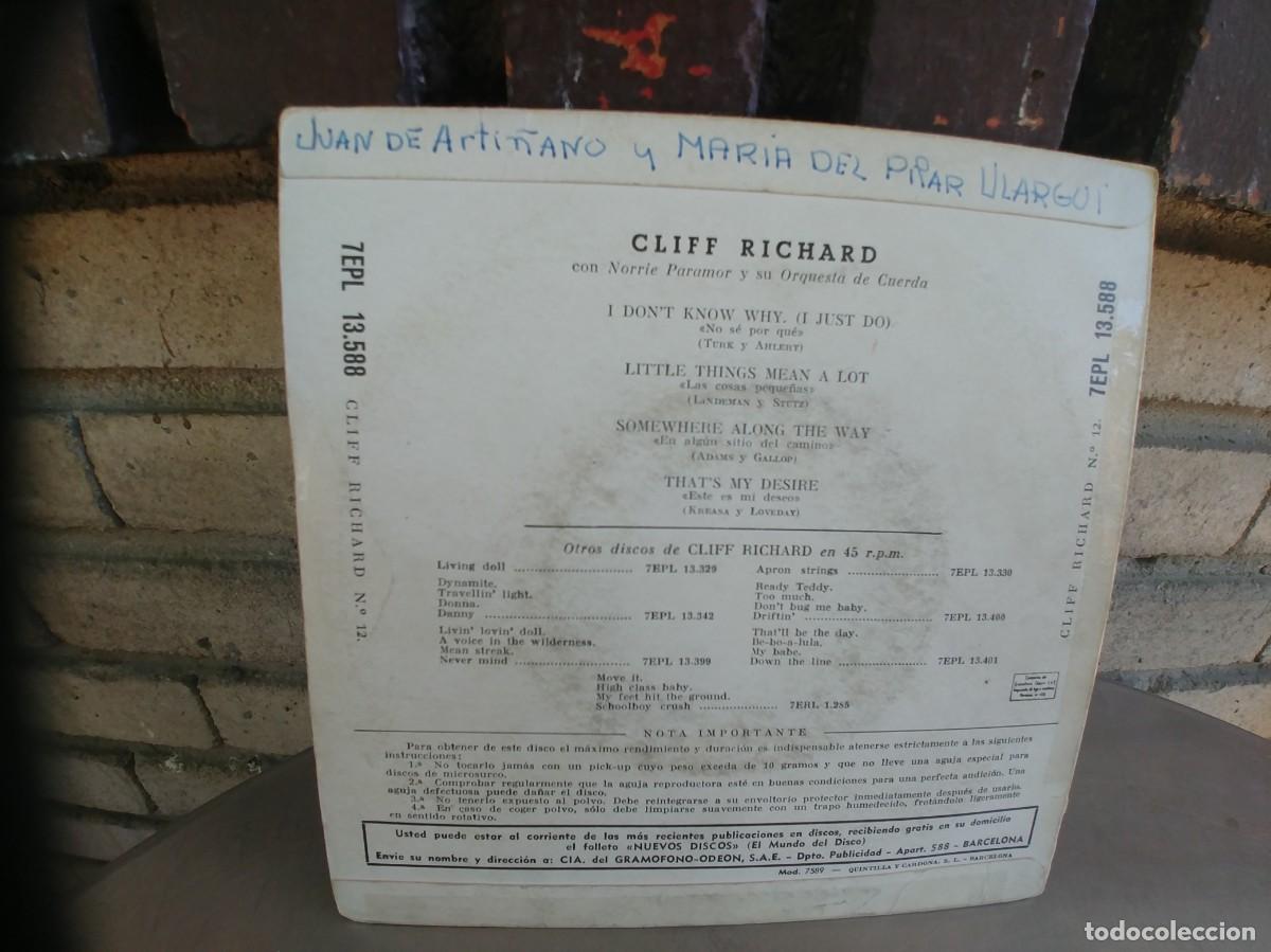 Discos de vinilo: CLIFF RICHARD-EP I Dont Know Why (I Just Do) +3 - Foto 2