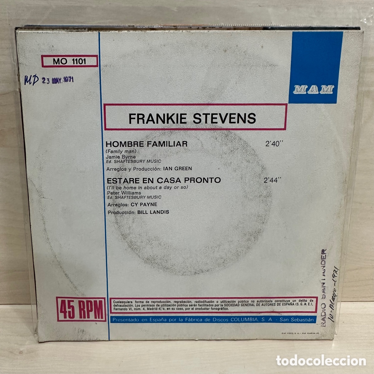 Discos de vinilo: Frankie Stevens - Family Man (7&rdquo;, Single) - Foto 2