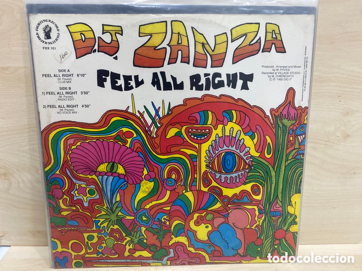 Discos de vinilo: D.J. Zanza - Feel All Right (12&rdquo;) - Foto 2
