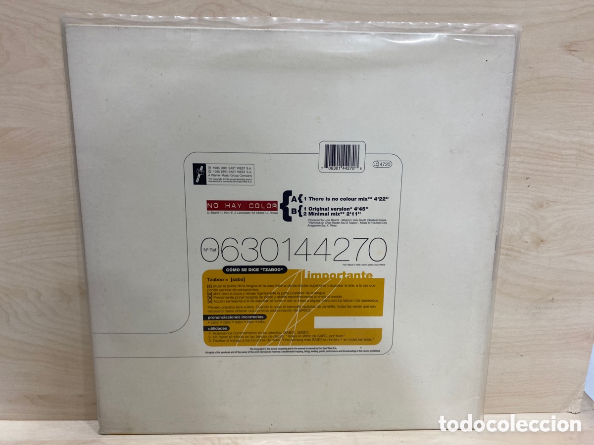 Discos de vinilo: Tzaboo - No Hay Color (12&rdquo;) - Foto 2