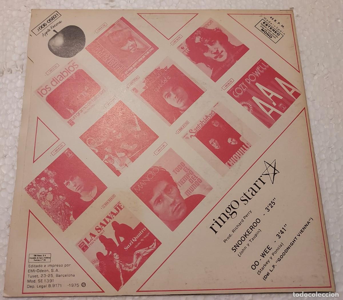 Discos de vinilo: RINGO STARR - SNOOKEROO - SINGLE COMO NUEVO - Foto 2