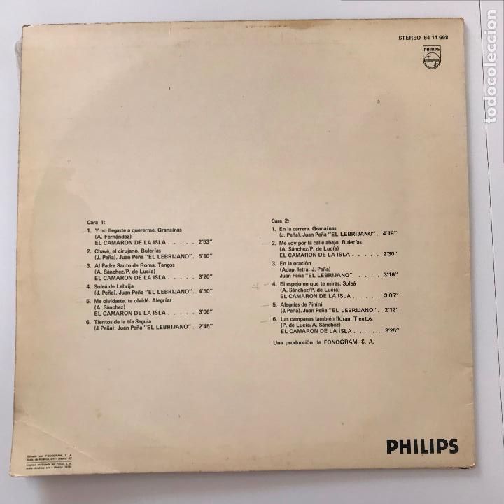 Discos de vinilo: Mano a mano. El Lebrijano / El Camar&oacute;n de la Isla - Foto 2