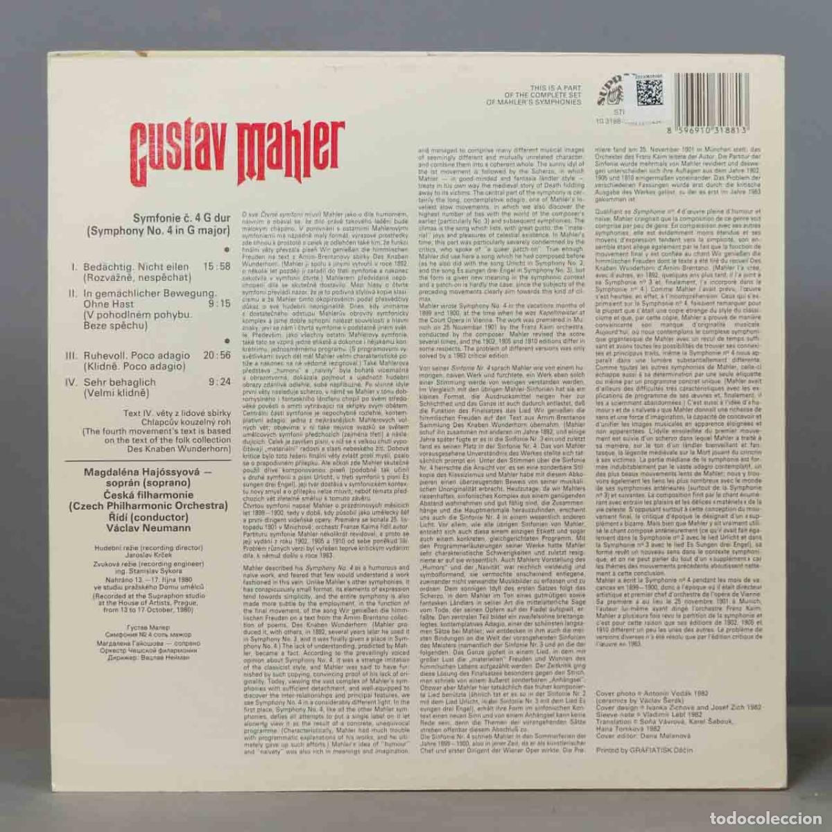 Discos de vinilo: LP. Neumann &ndash; Symphony No 4. MAHLER - Foto 2