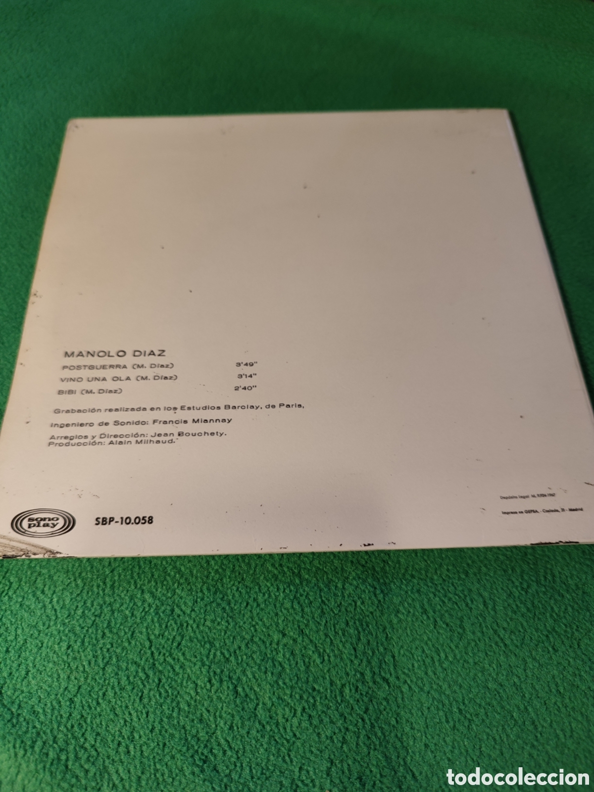 Discos de vinilo: Manolo D&iacute;az - Postguerra+ 2 - Foto 2