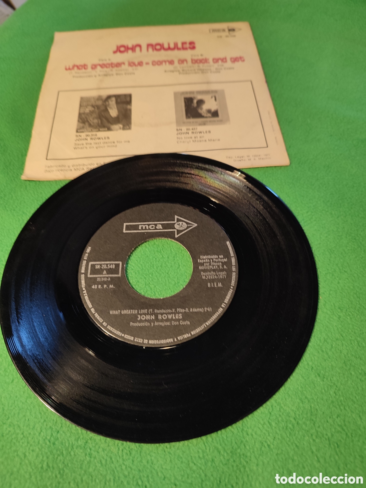 Discos de vinilo: John Rowles - What Greater love - Foto 2