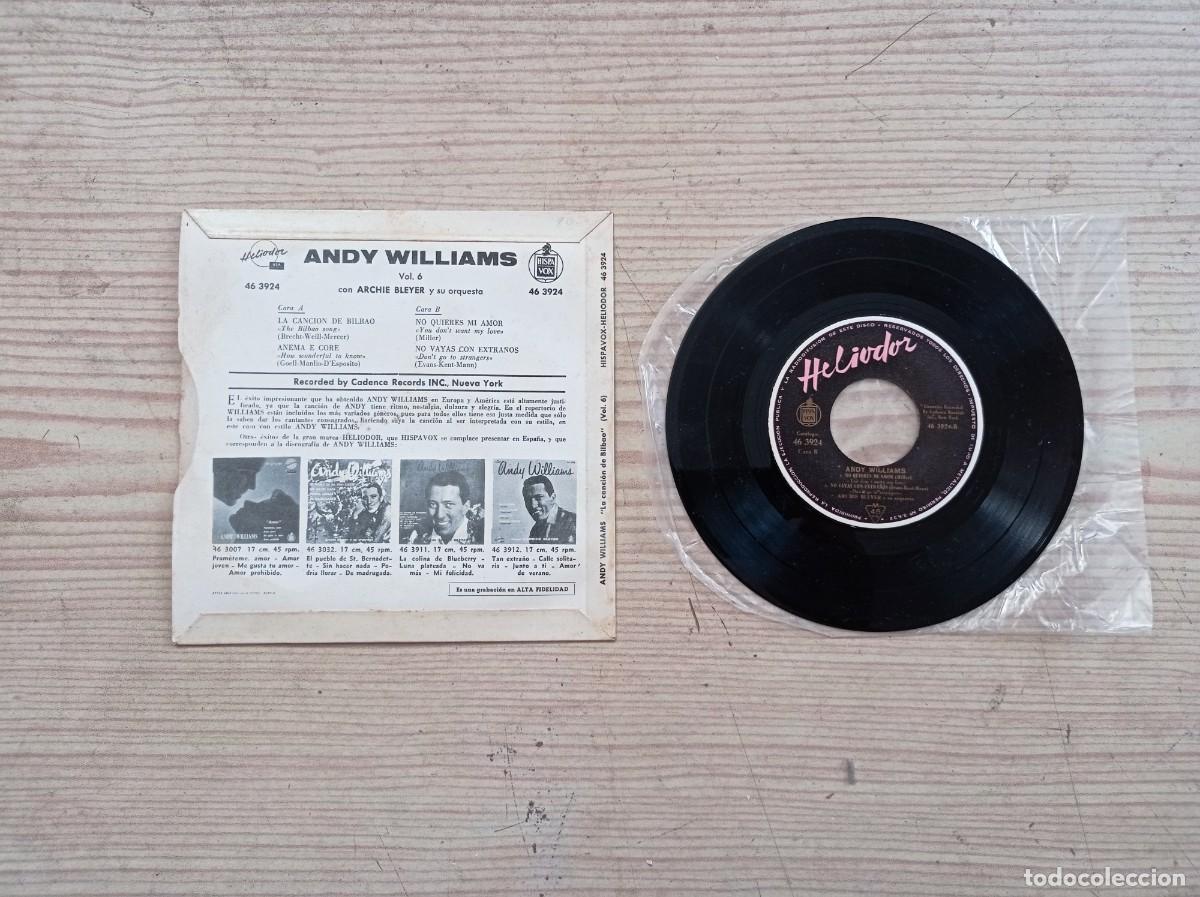 Discos de vinilo: Andy Williams - La Cancion De Bilbao - Anema E Core - ETC... EP - Foto 2