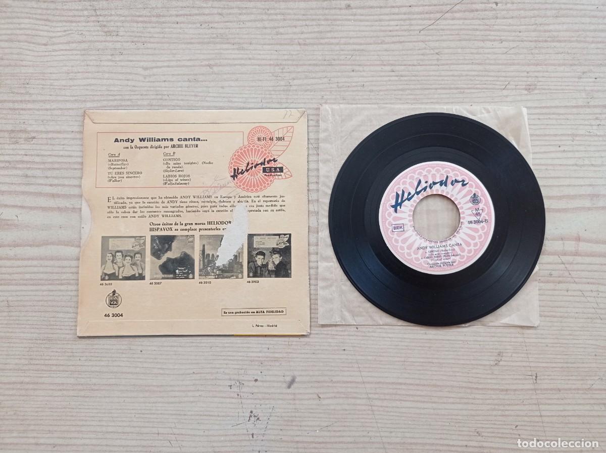 Discos de vinilo: Andy Williams - Mariposa - Tu Eres Sincero - ETC... EP - Foto 2