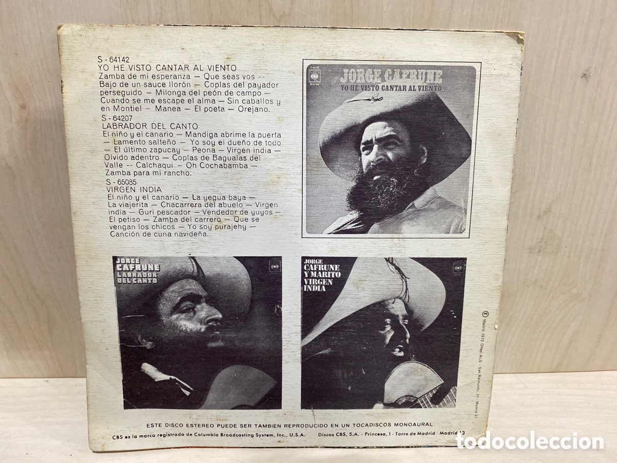 Discos de vinilo: Jorge Cafrune Y Marito - Virgen India (7&rdquo;, Single) - Foto 2