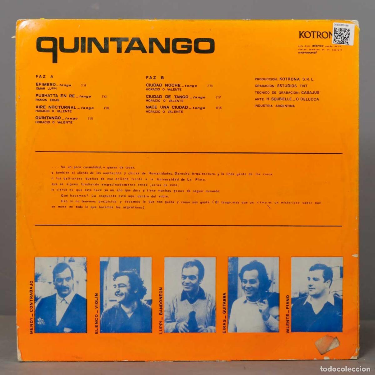 Discos de vinilo: LP. QUINTANGO. KOTRONA - Foto 2