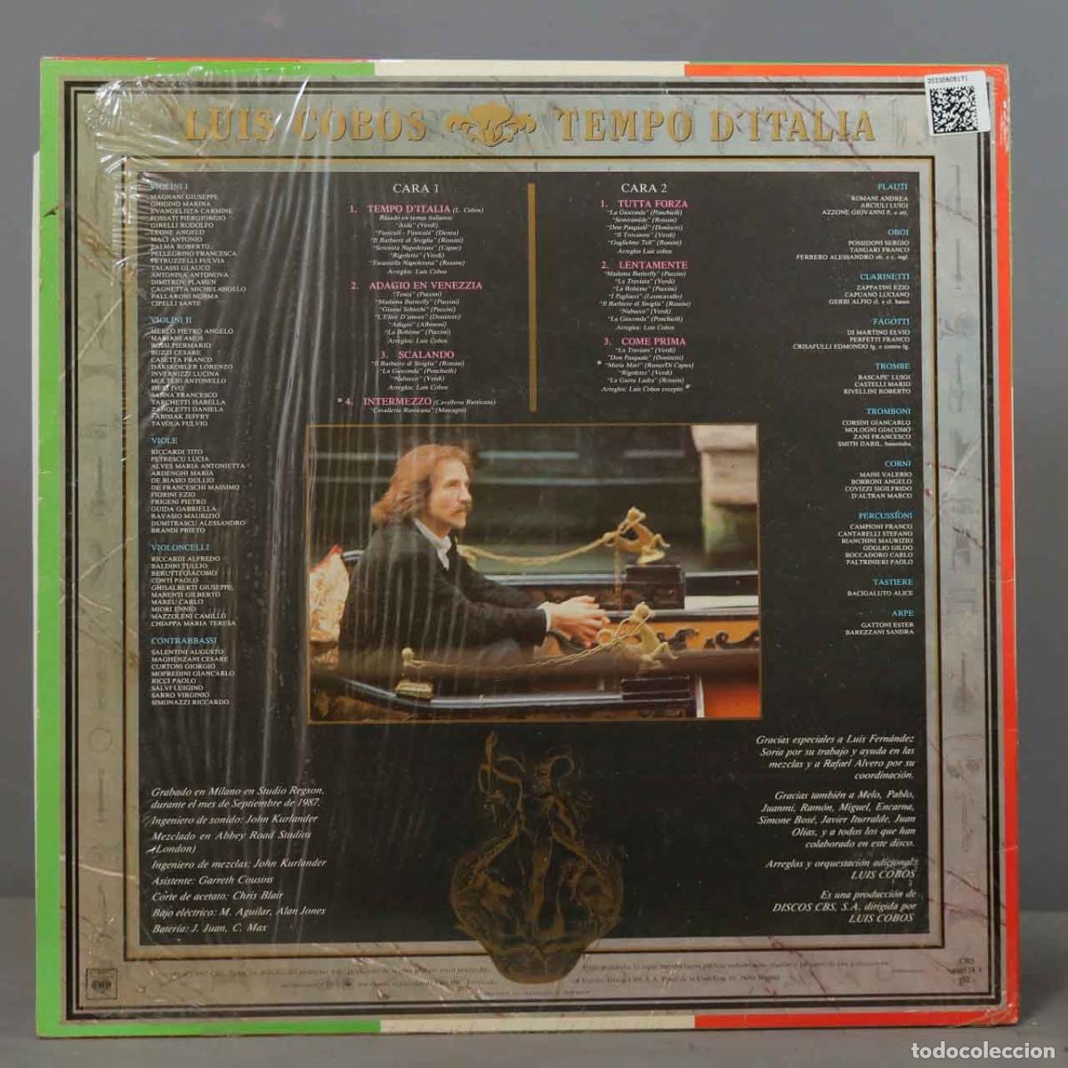 Discos de vinilo: LP. LUIS COBOS. TEMPO D&acute;ITALIA - Foto 2