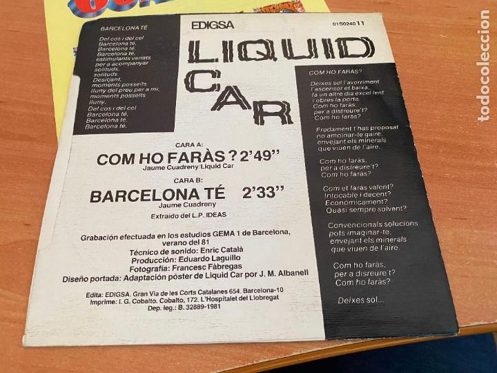 Discos de vinilo: LIQUID CAR (COM HO FARAS?) SINGLE ESPA&Ntilde;A 1981 (EPI26) - Foto 4