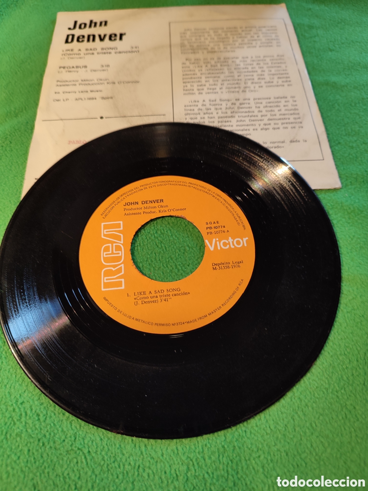 Discos de vinilo: John Denver - Like a sad song - Foto 2