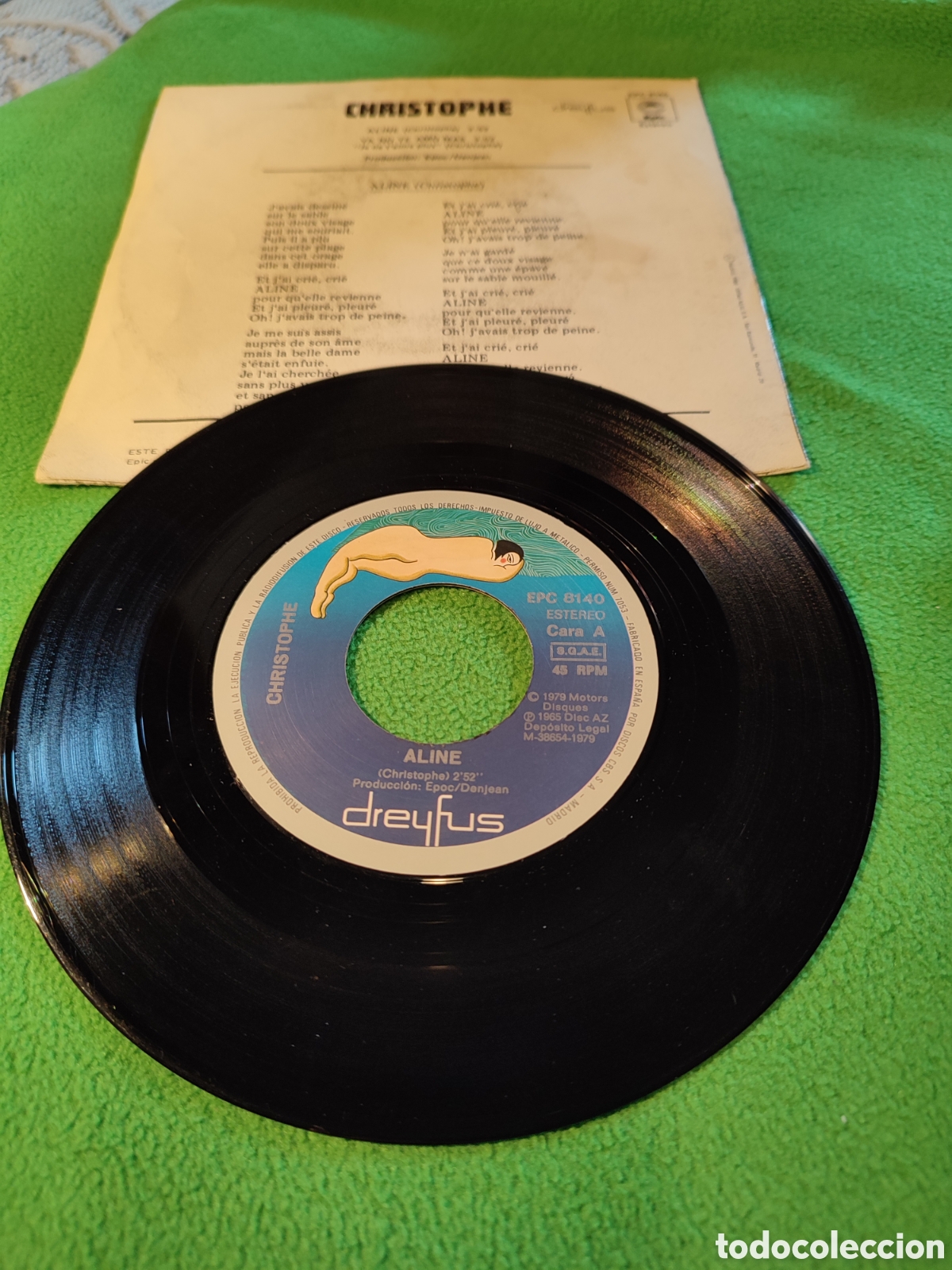 Discos de vinilo: Christophe - Aline single reedici&oacute;n - Foto 2