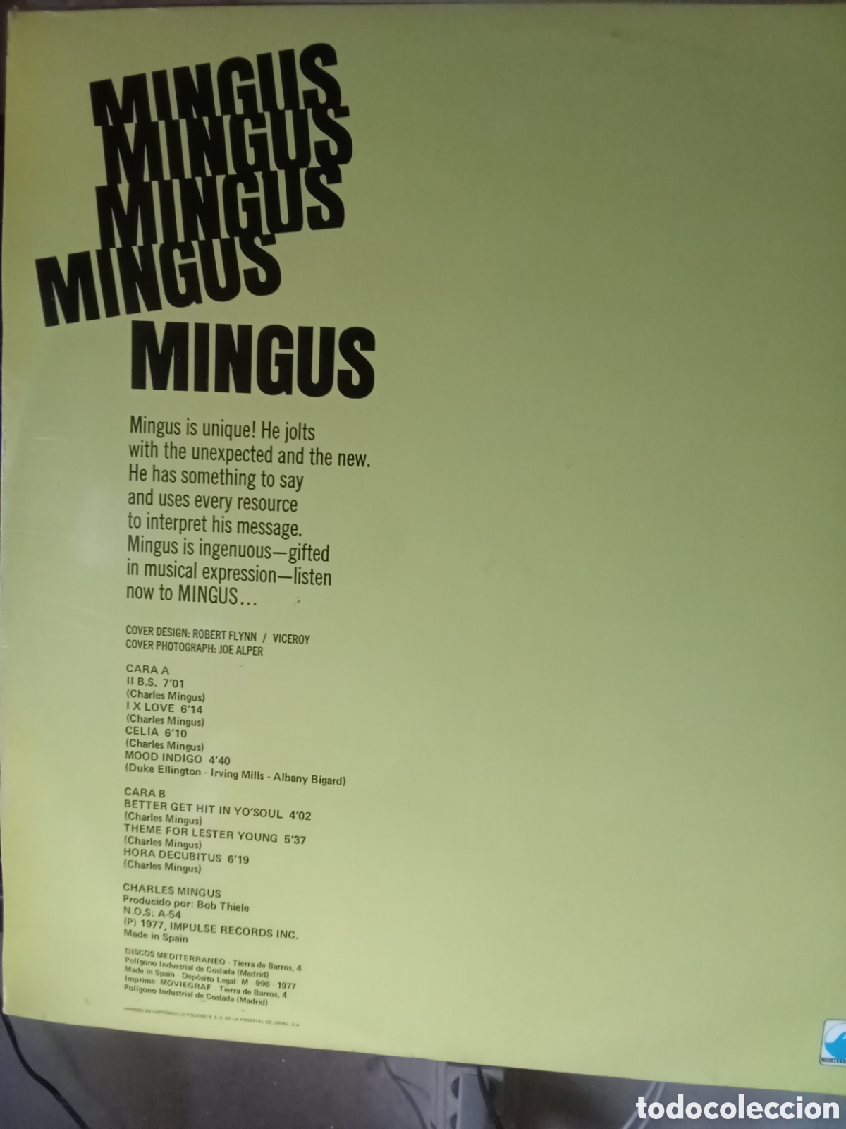 Discos de vinilo: MINGUS MINGUS MINGUS...1977 IMPULSE .Copia Spain ABC.1977 - Foto 2