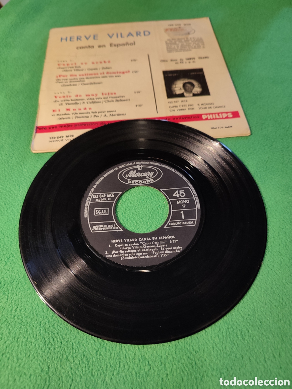 Discos de vinilo: Herve Vilard - Capri Cest Fini+ 3 - Foto 2