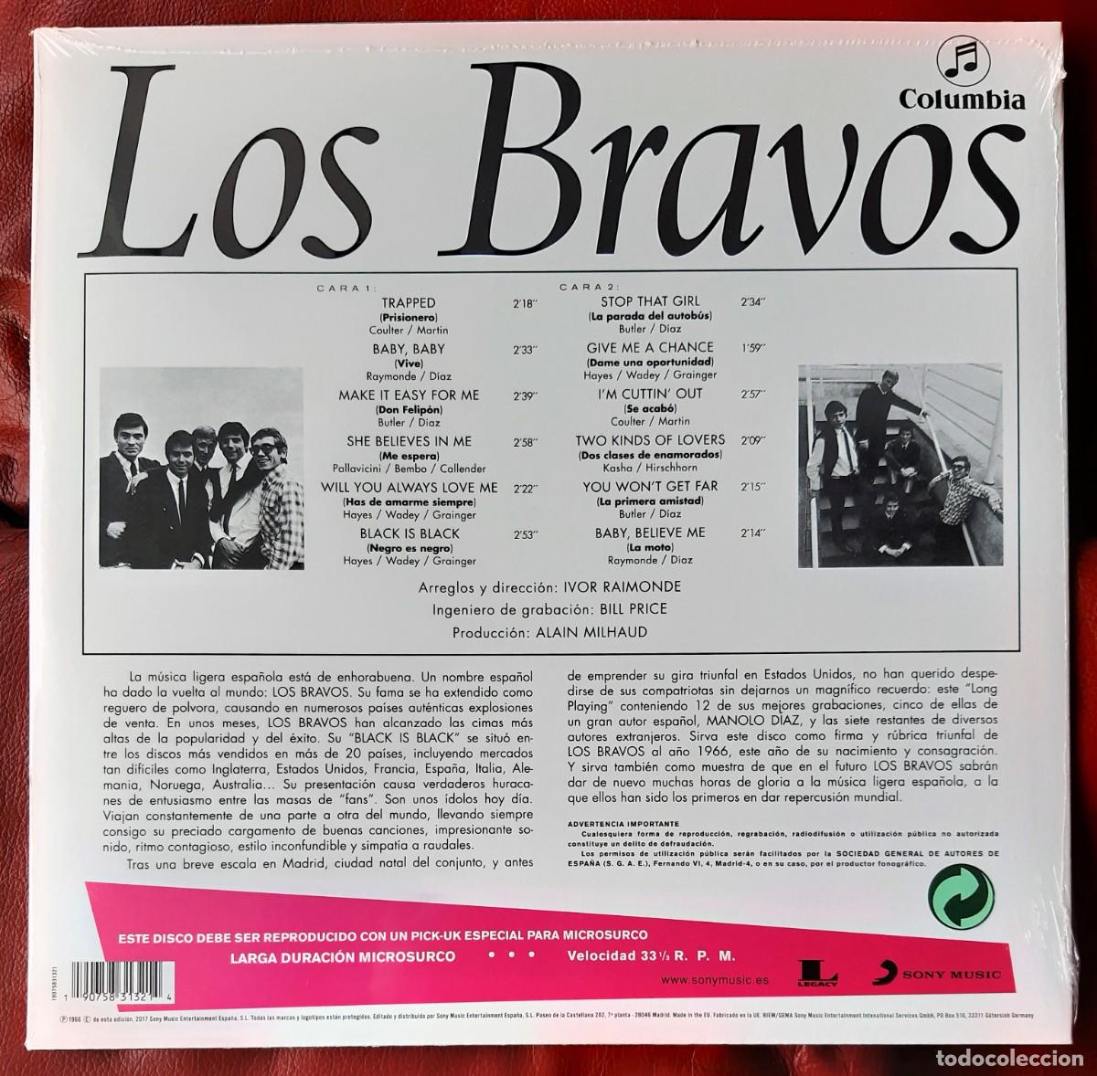Discos de vinilo: LOS BRAVOS - LOS BRAVOS LP REEDICI&Oacute;N - Foto 2