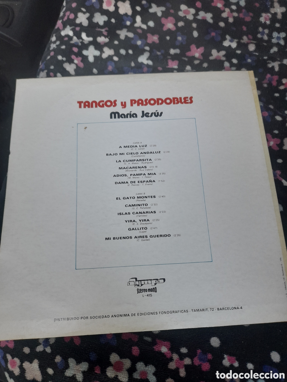 Discos de vinilo: Tangos y Pasodobles, Maria Jes&uacute;s - Foto 2