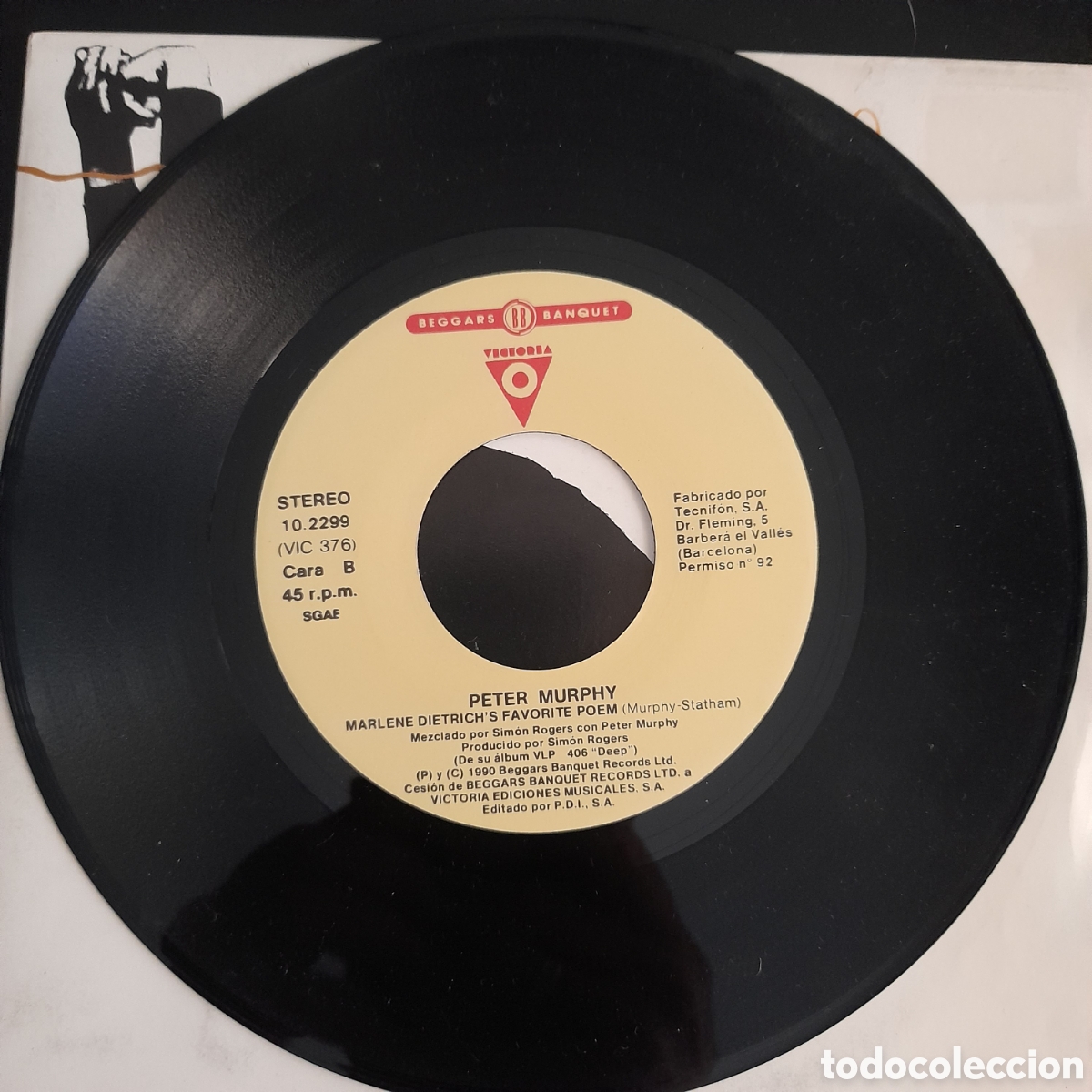 Discos de vinilo: Peter Murphy &ndash; Deep. 1990, Espa&ntilde;a. Vinilo, 7&rdquo;, Single - Foto 4