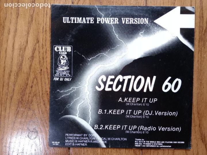 Discos de vinilo: Section 60 - keep It up - Foto 2