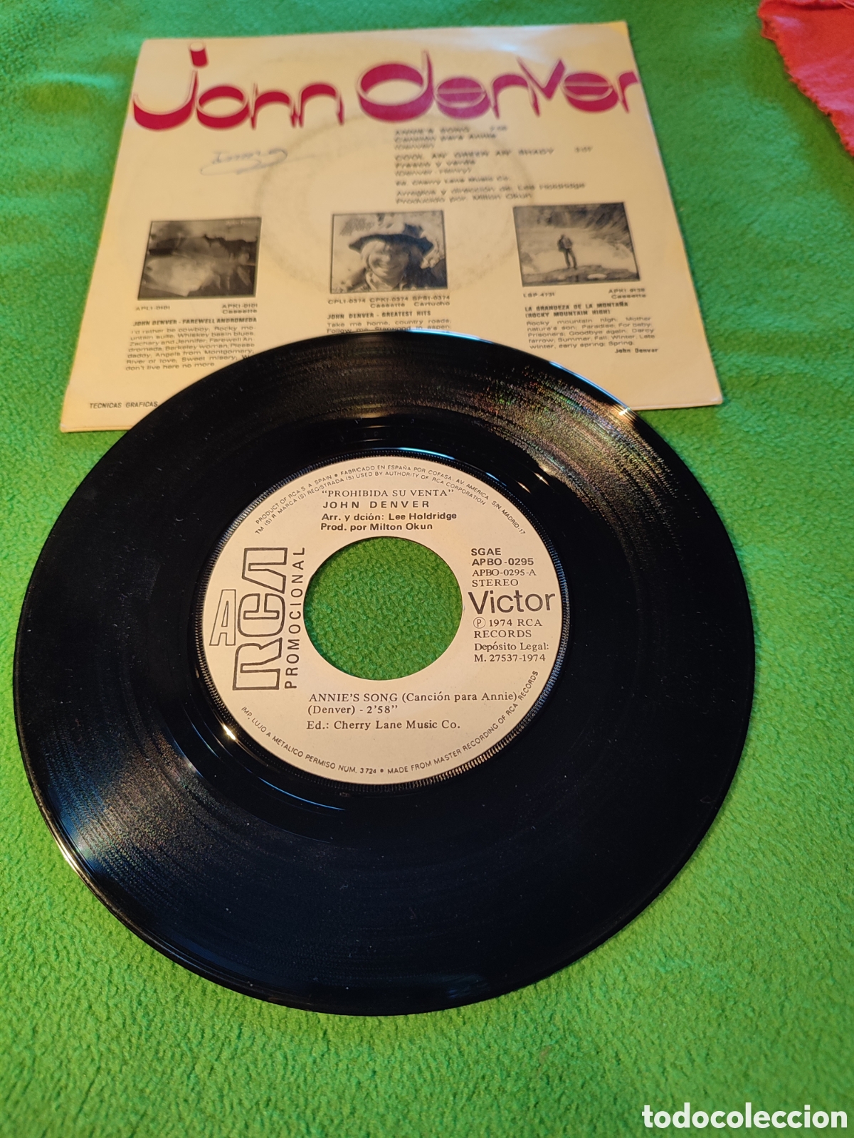 Discos de vinilo: John Denver - Annies song - Foto 2