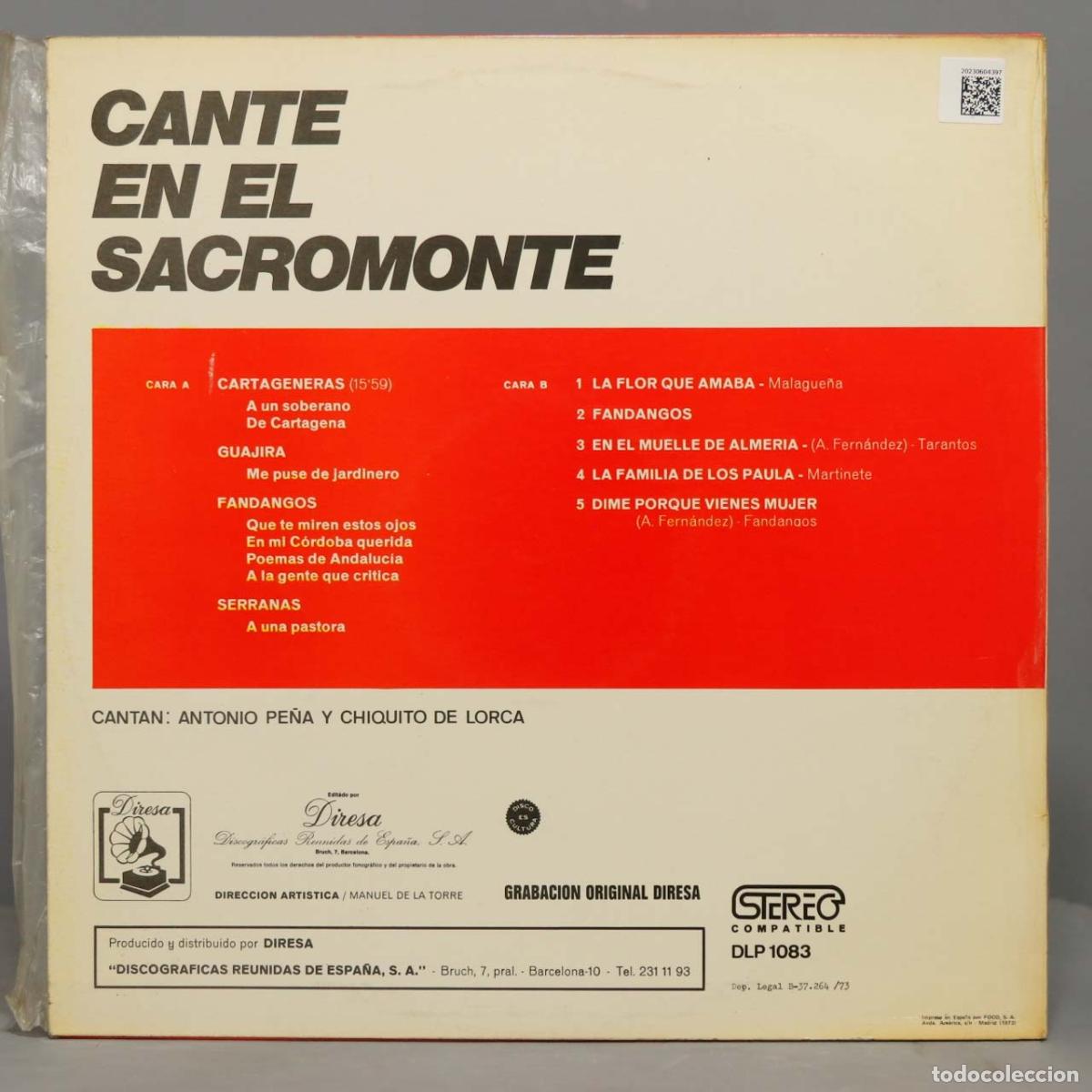 Discos de vinilo: LP. Cante En El Sacromonte - Foto 2