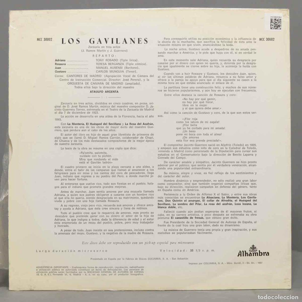 Discos de vinilo: LP. LOS GAVILANES. ARGENTA - Foto 2