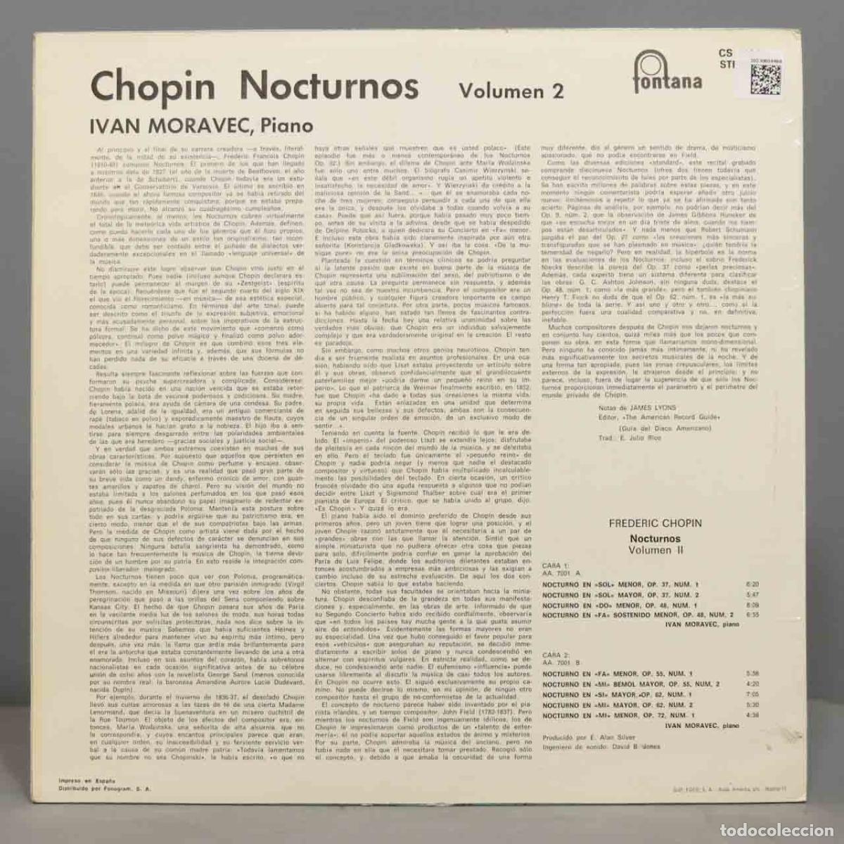 Discos de vinilo: LP. CHOPIN. NOCTURNOS. MORAVEC - Foto 2