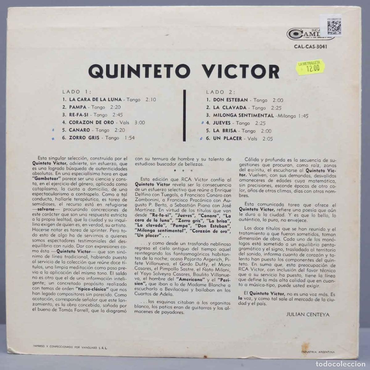 Discos de vinilo: LP. Quinteto Victor - Foto 2