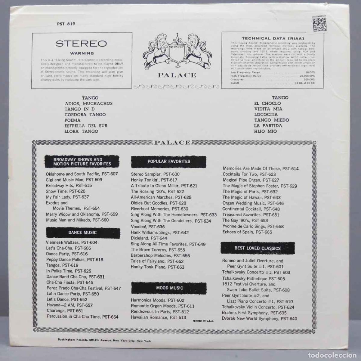 Discos de vinilo: LP. Rafael Vargas And His Orchestra &ndash; Tango - Foto 2