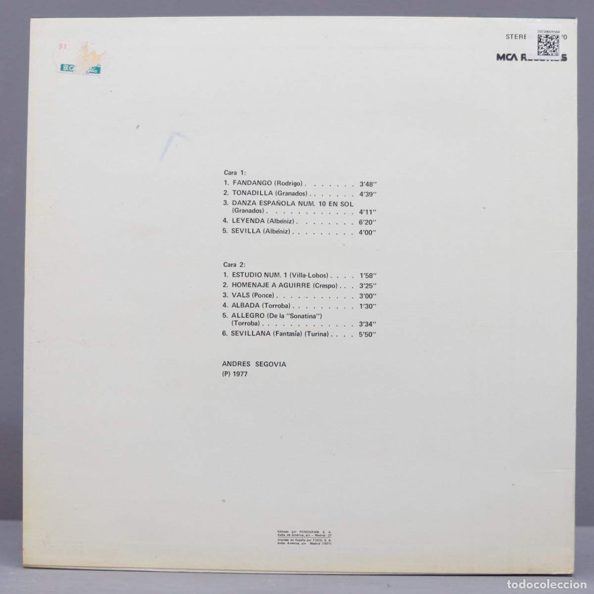 Discos de vinilo: LP. Segovia &ndash; Espa&ntilde;a - Foto 2