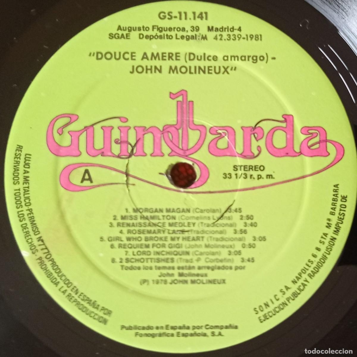 Discos de vinilo: JOHN MOLINEUX ** Agridulce ** VINILO LP 1981 CON LIBRETO - Foto 3