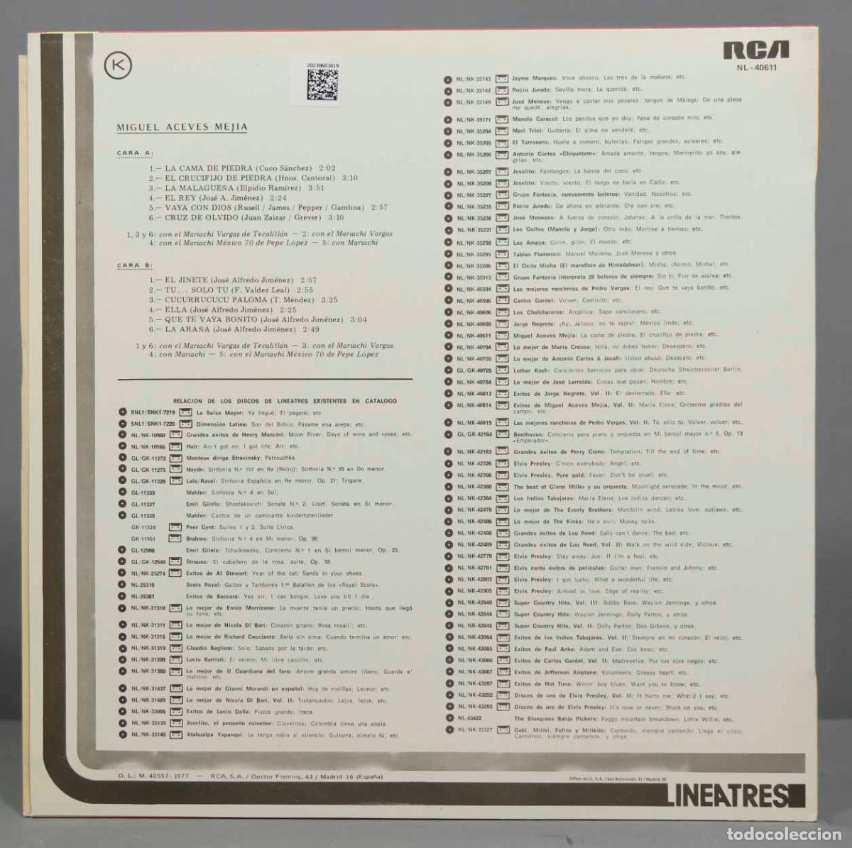 Discos de vinilo: LP. MIGUEL ACEVES MEJIA - Foto 2
