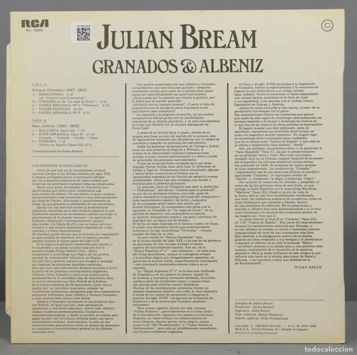Discos de vinilo: LP. BREAM. GRANADOS AND ALBENIZ - Foto 2