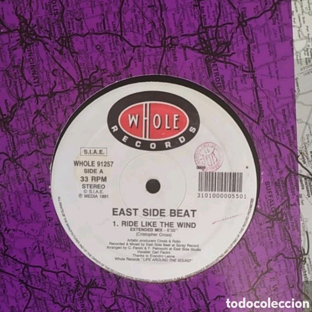 Discos de vinilo: Maxi single East side beat. Ride like The wind - Foto 2