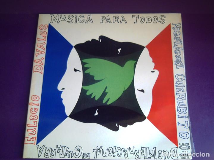 Vinyl records: Eulogio D&aacute;valos Y Miguel Angel Cherubito &lrm;&ndash; M&uacute;sica Para Todos - LP MOVIEPLAY GONG 1975 - CHILE,