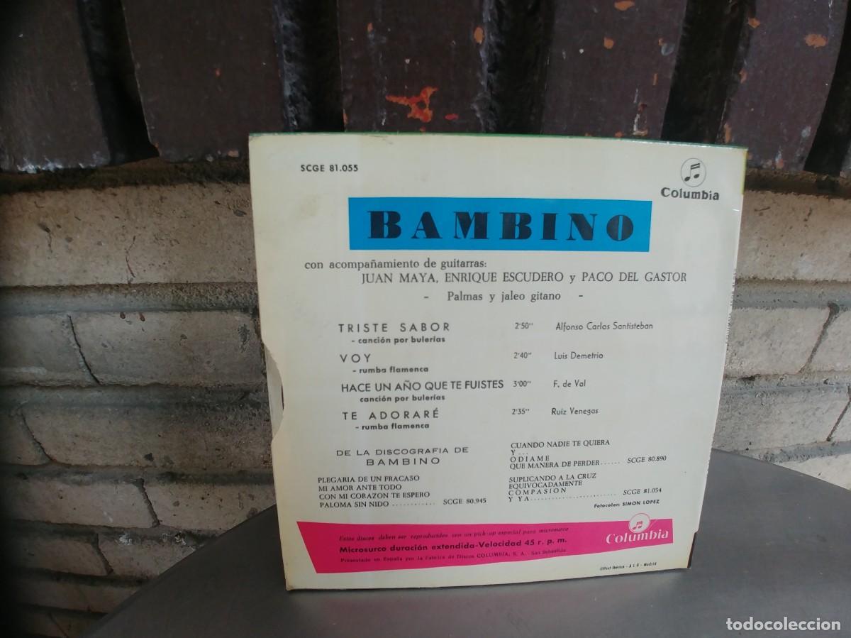 Discos de vinilo: BAMBINO-EP TRISTE SABOR +3 - Foto 2
