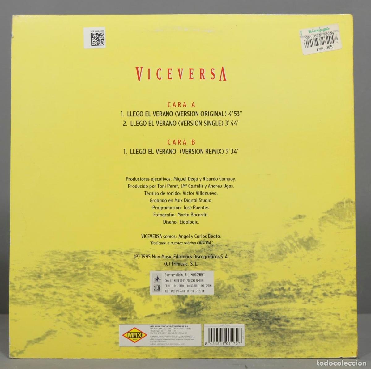 Discos de vinilo: LP. Viceversa &ndash; Llego El Verano - Foto 2