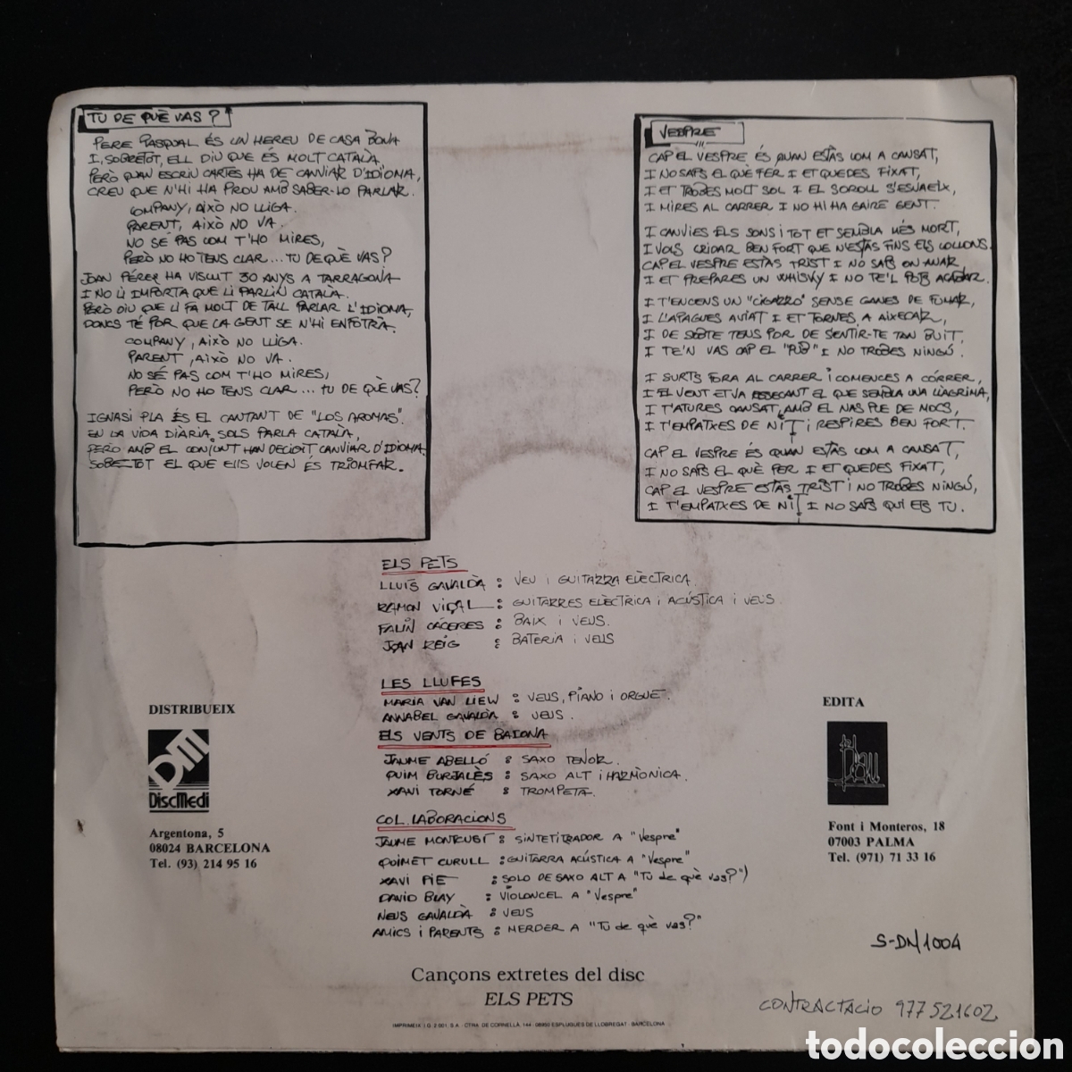 Discos de vinilo: Els Pets &ndash; Tu, De Qu&egrave; Vas? Vinilo, 7&rdquo; - Foto 2