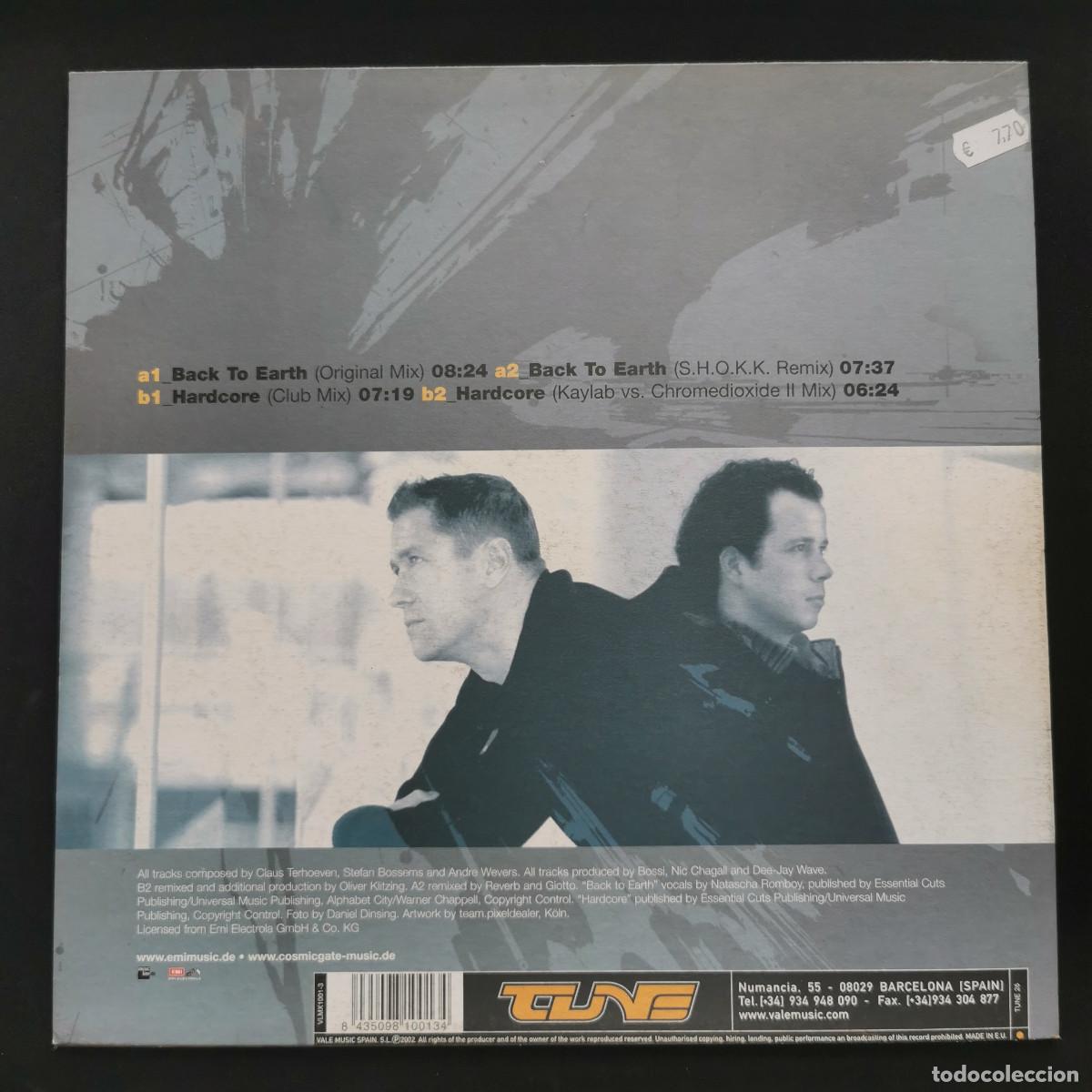 Discos de vinilo: COSMIC GATE - BACK TO EARTH / HARDCORE - Foto 2