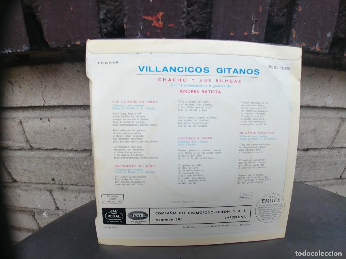 Discos de vinilo: CHACHO Y SUS RUMBAS-EP VILLANCICOS GITANOS - Foto 2