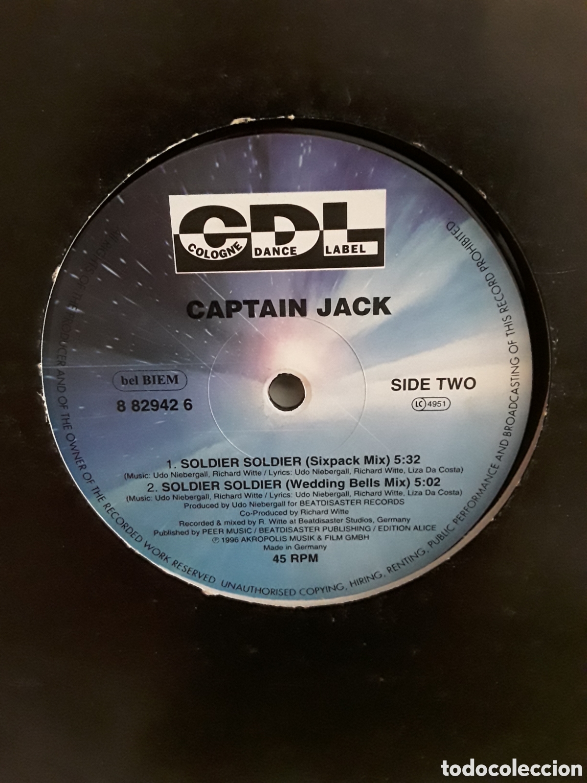 Discos de vinilo: Captain Jack &lrm;&ndash; Soldier Soldier - Foto 1