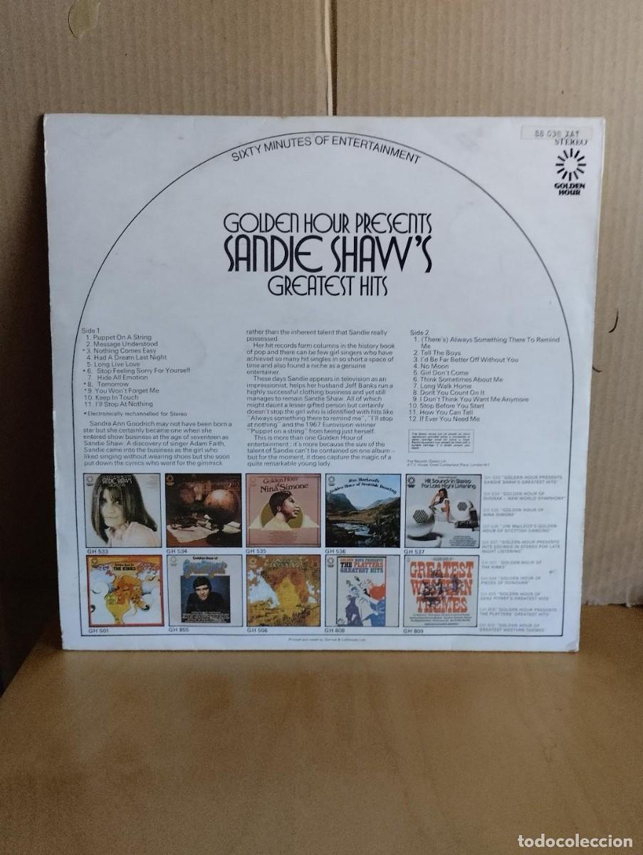 Discos de vinilo: SANDIE SHAW --- GREATEST HITS - Foto 2