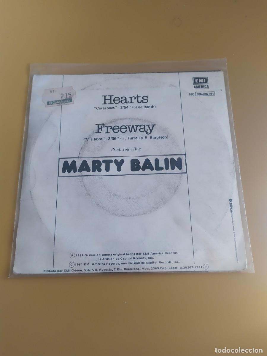 Discos de vinilo: Marty Balin - Hearts / Freeway 1981 - Foto 2